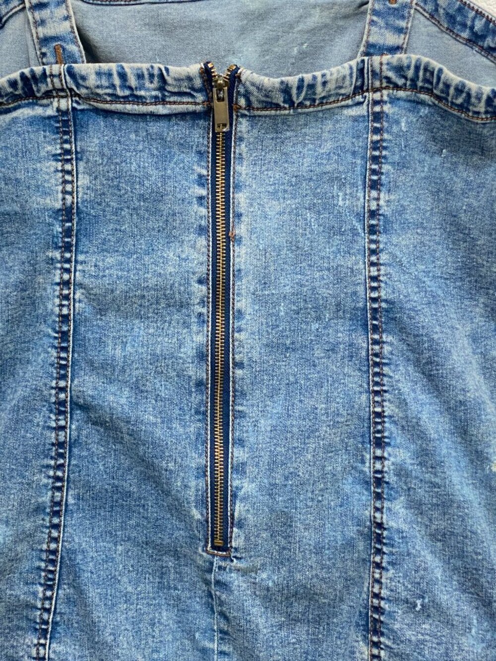 Aeropostale Denim Pinafore Dress Acid Wash 90s Grunge Blue XL - Picture 6 of 9